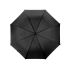 Зонт-трость полуавтоматический с пластиковой ручкой, черный, черный, купол- полиэстер, каркас, спицы- металл, ручка- пластик