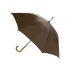 Зонт-трость полуавтоматический с деревянной ручкой, коричневый, полиэстер/дерево