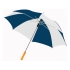 Зонт-трость Lisa полуавтомат 23, синий/белый, синий/белый, полиэстер/дерево/металл