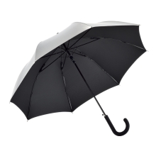 Зонт-трость 7119 Double silver, полуавтомат, серебристый/черный