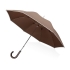 Зонт-трость Ривер, механический 23, коричневый (Р), коричневый/белый, полиэстер/металл/искусственная кожа