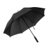 Зонт-трость Giant с большим куполом, черный, черный, купол - эпонж , каркас - сталь, спицы - стекловолокно, ручка - мягкий пластик