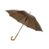 Зонт-трость полуавтоматический с деревянной ручкой, коричневый, полиэстер/дерево