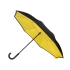 Зонт-трость наоборот Inversa, полуавтомат, черный/желтый, черный/желтый, купол- эпонж, каркас-стеклопластик, ручка-покрытие софт-тач