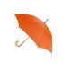 Зонт-трость полуавтоматический с деревянной ручкой, оранжевый, купол- полиэстер, стержень и ручка- дерево, спицы- металл