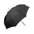 Зонт-трость 7379 Okobrella бамбуковый, полуавтомат, черный, черный, купол -эпонж из переработанного пластика, каркас и ручка - бамбук, спицы - стекловолокно