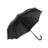 Зонт-трость Reviver, черный, черный, купол - 190т эпонж из rpet, каркас - сталь, спицы - стекловолокно