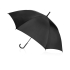 Зонт-трость полуавтоматический с пластиковой ручкой, черный, черный, полиэстер/металл/пластик