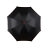 Зонт-трость полуавтоматический, оранжевый, черный/оранжевый, полиэстер/пластик/стекловолокно