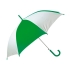 Зонт-трость полуавтоматический, белый/зеленый, полиэстер/металл/пластик
