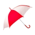 Зонт-трость полуавтоматический, белый/красный/серебристый, полиэстер/пластик/металл