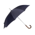 Зонт-трость Dessin, темно-синий, темно-синий, купол - эпонж , каркас - сталь, спицы - стекловолокно, ручка - натуральное дерево