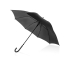 Зонт-трость полуавтоматический с пластиковой ручкой, черный, черный, купол- полиэстер, каркас, спицы- металл, ручка- пластик