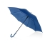 Зонт-трость полуавтоматический с пластиковой ручкой, синий, купол- полиэстер, каркас, спицы- металл, ручка- пластик