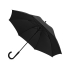 Зонт-трость Bergen, полуавтомат, черный, черный, купол- эпонж, каркас-стеклопластик, ручка-покрытие софт-тач