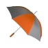 Зонт-трость механический, серый/оранжевый, эпонж/металл/пластик