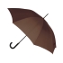 Зонт-трость полуавтоматический, коричневый, коричневый, полиэстер/металл/искусственная кожа