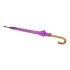 Зонт-трость полуавтоматический с деревянной ручкой, фиолетовый, полиэстер/дерево