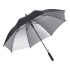 Зонт-трость 1159 Double face полуавтомат, черный/серебристый, черный, серебристый, купол - эпонж , каркас - сталь, спицы - стекловолокно, ручка - мягкий пластик