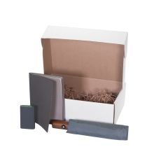 Подарочный набор Portobello серый-2 в большой универсальной подарочной коробке (Ежедневник Rain, Зонт Nord, PB Stone Island)