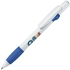 ALLEGRA, ручка шариковая, синий/белый, пластик, белый, синий, пластик, прорезиненная поверхность