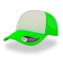 Бейсболка RAPPER 80, 5 клиньев, пластиковая застежка, белый, ярко-зеленый, 100% полиэстер, 80 г/м2