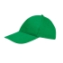 Бейсболка SUNNY, 5 клиньев, застежка на липучке, ярко-зелёный, 100% легкий  хлопок с начёсом, плотность 180 г/м2, твил