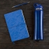 Набор подарочный SUNSHINE: бутылка для воды, бизнес-блокнот, ручка, коробка со стружкой, синий, синий, разные материалы