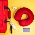 Набор подарочный GIRLS` TRIP: подушка, багажные весы, кабель, сумка, красный, красный, разные материалы