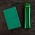 Набор подарочный SUNSHINE: бутылка для воды, бизнес-блокнот, ручка, коробка со стружкой, зеленый, зеленый, разные материалы