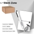 Набор подарочный SILENT-ZONE: бизнес-блокнот, ручка, наушники, коробка, стружка, бело-черный, черный, разные материалы