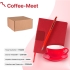 Набор подарочный COFFEE-MEET: бизнес-блокнот, ручка, чайная/кофейная пара, коробка, стружка, красный, красный, разные материалы