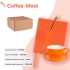 Набор подарочный COFFEE-MEET: бизнес-блокнот, ручка, чайная/кофейная пара, коробка,стружка,оранжевый, оранжевый, разные материалы