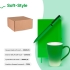 Набор подарочный SOFT-STYLE: бизнес-блокнот, ручка, кружка, коробка, стружка, зеленый, зеленый, разные материалы