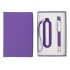 Набор SEASHELL-1: универсальное зарядное устройство (2000 mAh) и ручка в подарочной коробке, фиолетовый, белый, разные материалы