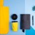 Набор подарочный VIBES4HIM: бизнес-блокнот, ручка, термокружка, сумка, черно-желтый, черный, желтый, разные материалы