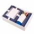 Подарочный набор WARM JOURNEY: коробка, плед, кружка, чай по-сибирски., белый, синий, картон, акрил, керамика, силикон, чай