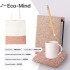 Набор подарочный ECO-MIND: ручка, папка с блокнотом, коврик для мыши, кружка, сумка, коричневый, бежевый, разные материалы