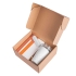 Подарочный набор ANGLE: бизнес-блокнот, кружка, ручка, зарядное устройство, коробка, стружка, оранжевый, разные материалы