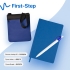 Набор подарочный FIRST-STEP: бизнес-блокнот, ручка, сумка, синий, синий, разные материалы