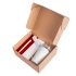 Подарочный набор ANGLE: бизнес-блокнот, кружка, ручка, зарядное устройство, коробка, стружка, белый, красный, разные материалы