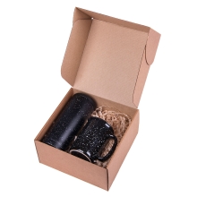 Набор подарочный STARLIGHT: термокружка, кружка, коробка со стружкой, черный