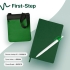 Набор подарочный FIRST-STEP: бизнес-блокнот, ручка, сумка, зеленый, зеленый, разные материалы