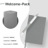 Набор подарочный WELCOME-PACK: бизнес-блокнот, ручка, коробка, серый, серый, разные материалы