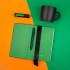 Набор подарочный BLACKEDITION:  кружка, блокнот, ручка, аккумулятор,  черный/зеленый, черный, зеленый, разные материалы