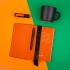 Набор подарочный BLACKEDITION:  кружка, блокнот, ручка, аккумулятор,  черный/оранжевый, черный, оранжевый, разные материалы
