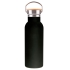 Бутылка для воды DISTILLER, 500мл, черный, нержавеющая сталь, бамбук