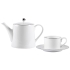 Набор PLATINUM: чайная пара и чайник, белый, костяной фарфор