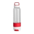 Бутылка с полотенцем TRAINER, белый, красный, пластик, микрофибра