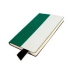 Бизнес-блокнот UNI, A5, бело-зеленый, мягкая обложка, в линейку, черное ляссе, белый, зеленый, pu silk plus